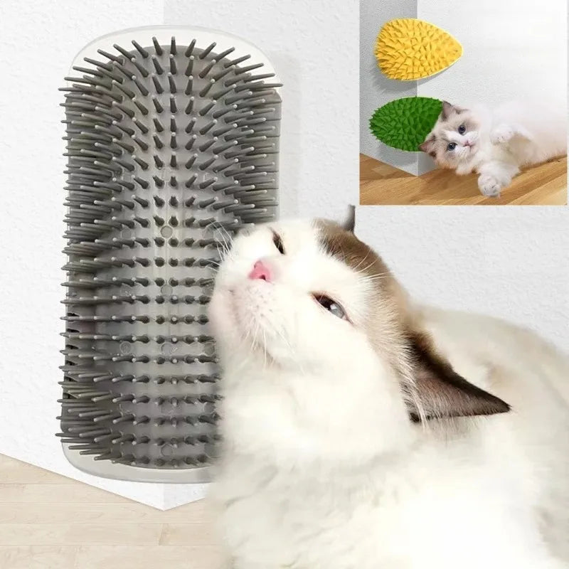 Self Groomer Massage Comb with Catnip Cat Face Scratcher