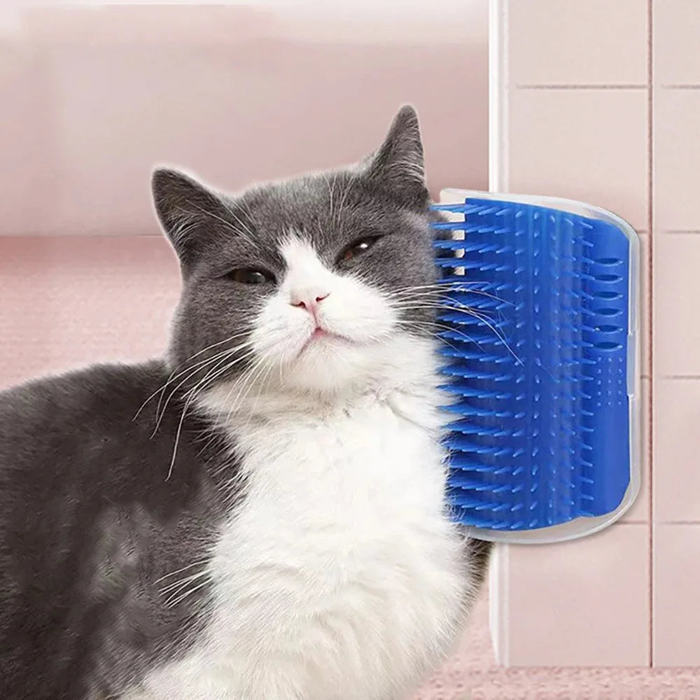 Self Groomer Massage Comb with Catnip Cat Face Scratcher